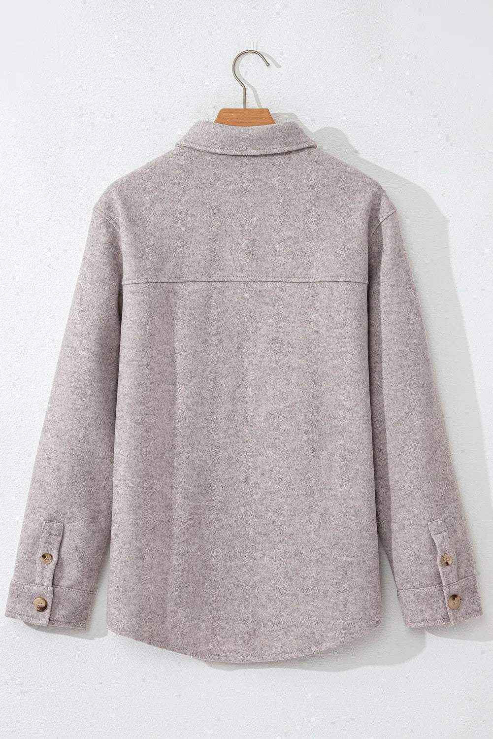 Button Up Collared Neck Long Sleeve Jacket - Trendsi - Flyclothing LLC