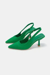 PU Leather Point Toe Pumps - Trendsi - Flyclothing LLC