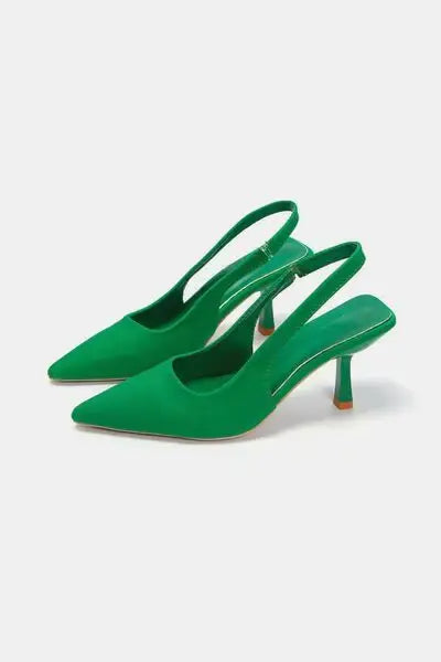 PU Leather Point Toe Pumps - Trendsi - Flyclothing LLC