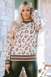 Leopard Mock Neck Long Sleeve Sweater - Trendsi - Flyclothing LLC