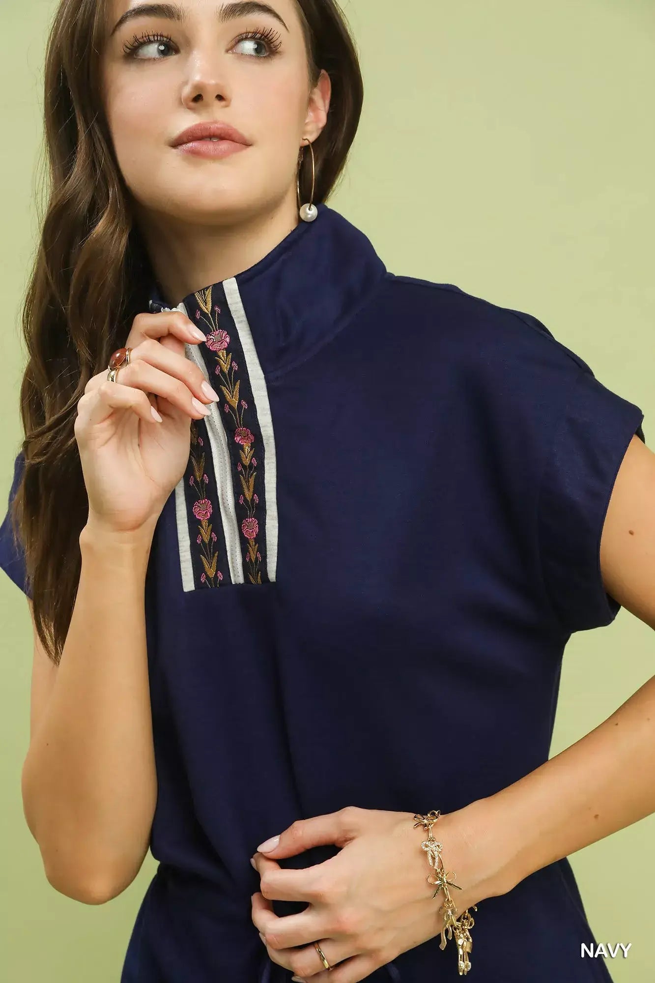 Umgee Dolman Sleeve Zip Detail Dress - Trendsi - Flyclothing LLC