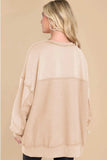 Exposed Seam Long Sleeve Sweatshirt - Trendsi - Flyclothing LLC