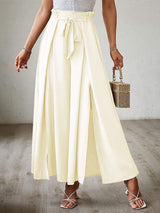 Tied Slit Wide Leg Pants - Trendsi - Flyclothing LLC