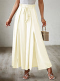 Tied Slit Wide Leg Pants - Trendsi