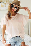 BiBi Thermal Knit with Ruffled Sleeve Top - Trendsi