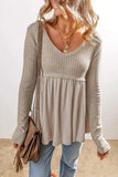 Scoop Neck Long Sleeve Top - Trendsi - Flyclothing LLC