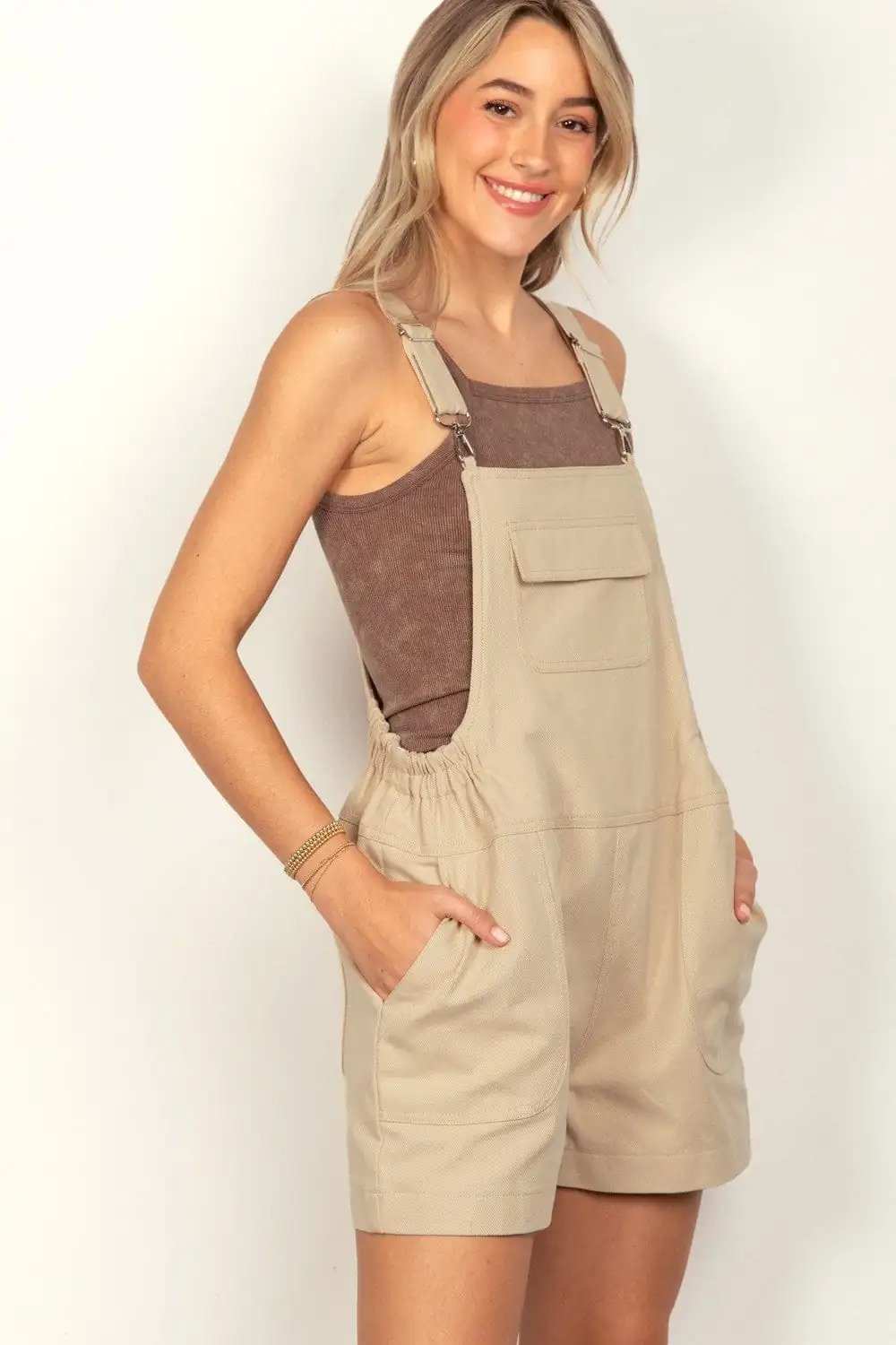 VERY J Adjustable Suspender Overalls with Pockets - Trendsi - Flyclothing LLC