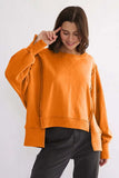 Exposed Seam High-Low Long Sleeve Sweatshirt - Trendsi - Flyclothing LLC