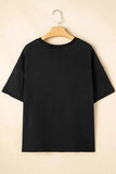 Sequined America Star Round Neck T Shirt - Trendsi - Flyclothing LLC