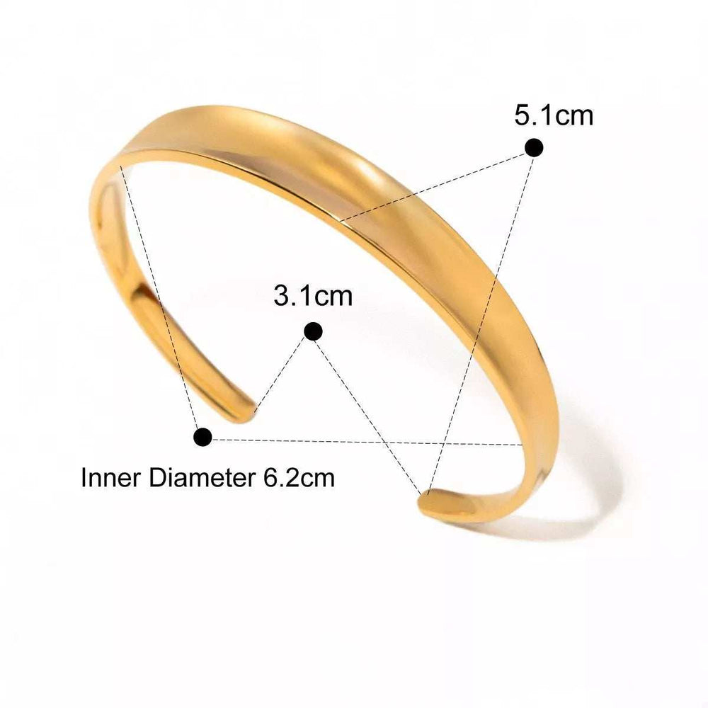 18K Gold-Plated Stainless Steel Open Ring - Trendsi - Flyclothing LLC