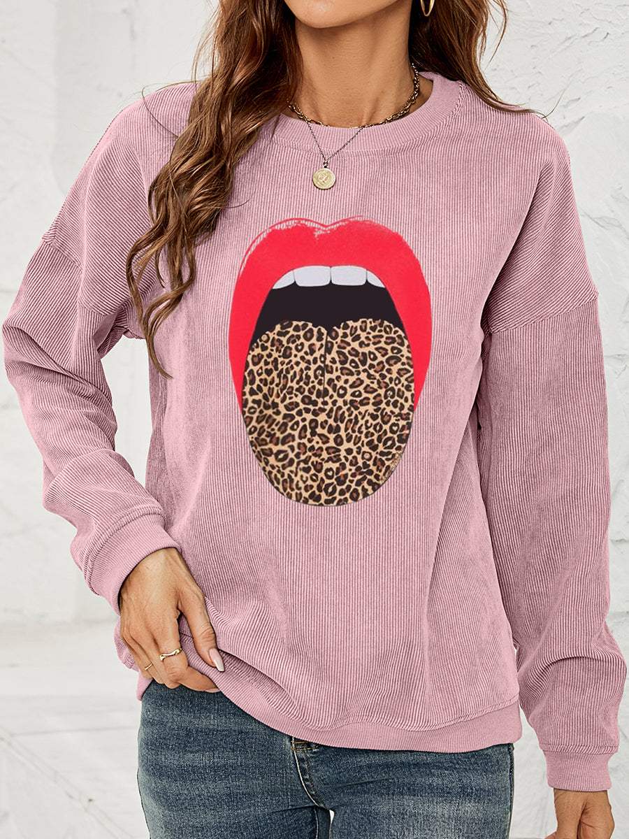 Round Neck Dropped Shoulder MAMA Graphic Sweatshirt - Trendsi - Flyclothing LLC