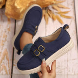 Buckle Accent Casual Loafers - Trendsi - Flyclothing LLC