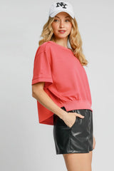 Umgee Full Size Lightweight Cropped Sweatshirt Plus Size - Trendsi - Flyclothing LLC