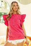 BiBi Mineral Washed Terry Top - Trendsi - Flyclothing LLC