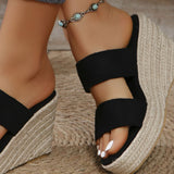 Open Toe Wedge Sandals - Trendsi
