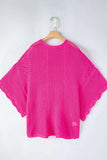 Scallop Edge Half Sleeve Pointelle Knit Top - Trendsi - Flyclothing LLC
