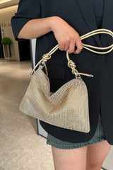 Rhinestone Knotted Strap Crossbody Bag - Trendsi