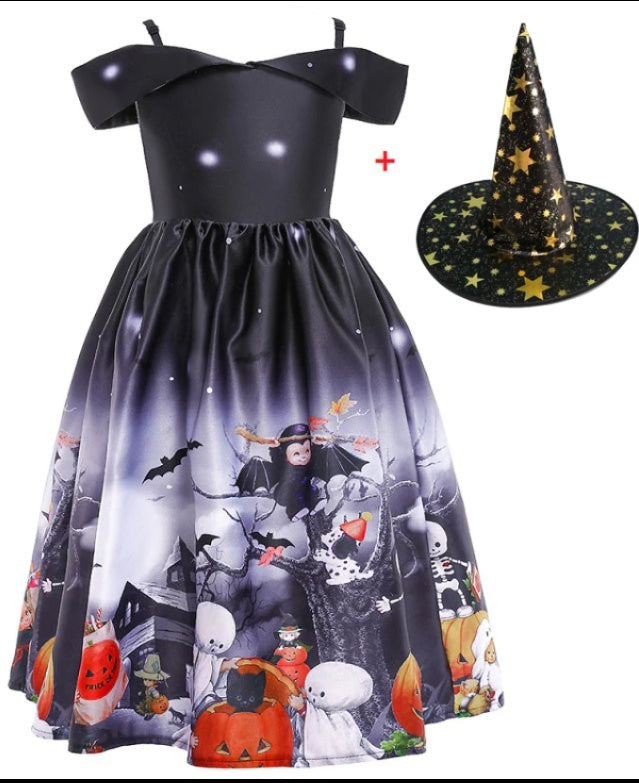 Halloween Princess Dress Halloween Printed Mesh - My Store - Flyclothing LLC