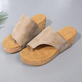 PU Leather Wedge Sandals - Trendsi