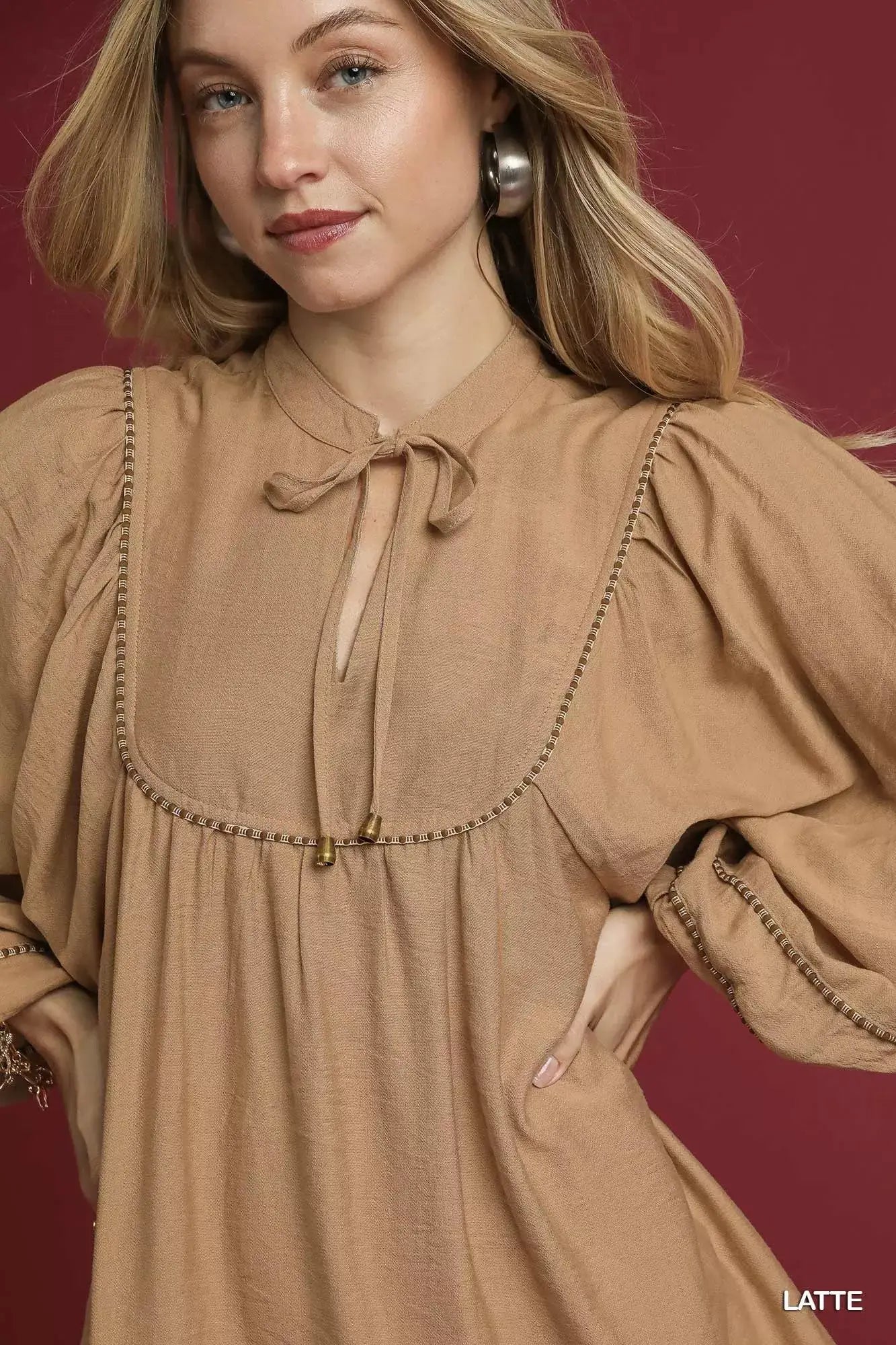 Umgee Boho Peasant Mini Dress with Trim Detail - Trendsi - Flyclothing LLC