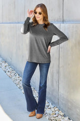 Basic Bae Full Size Round Neck Long Sleeve Top - ShopBasicbae - Flyclothing LLC