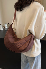 Plaid Quilted Adjustable Strap Crossbody Bag - Trendsi