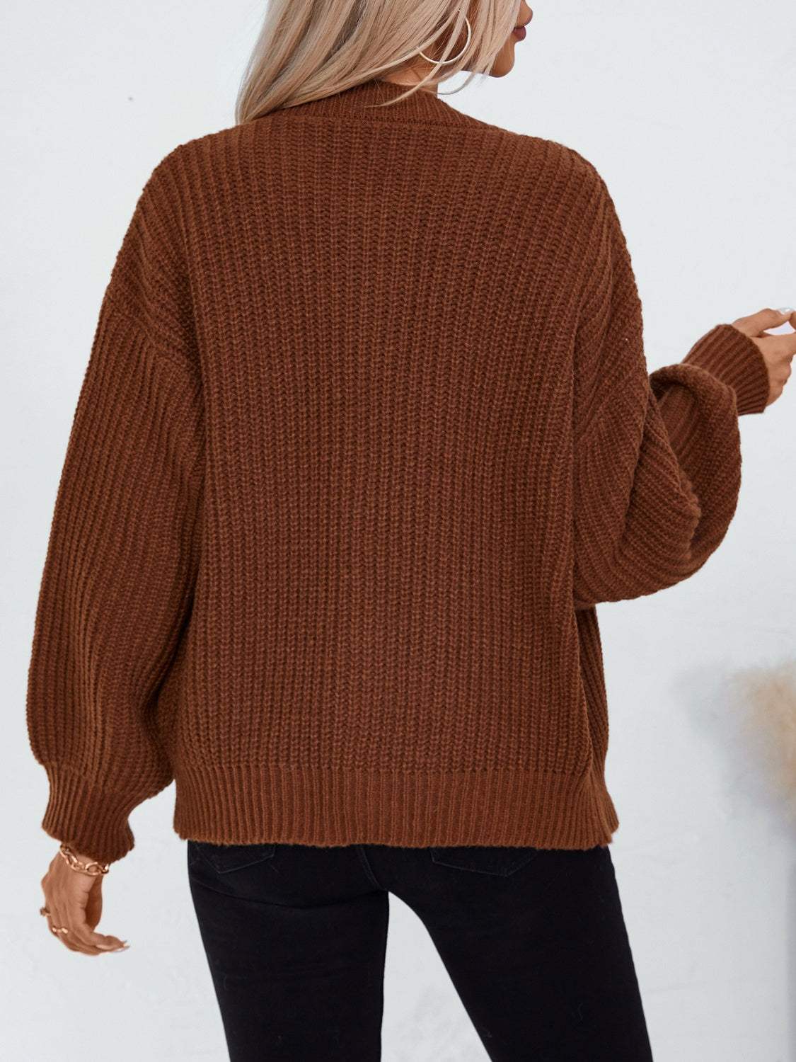 Button Down Long Sleeve Cardigan - Trendsi - Flyclothing LLC