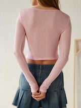 Notched Long Sleeve T-Shirt - Trendsi - Flyclothing LLC