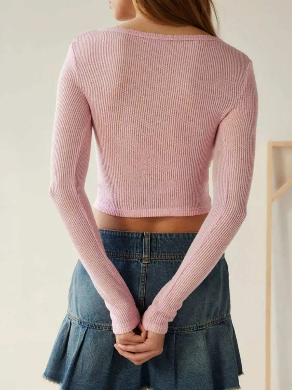 Notched Long Sleeve T-Shirt - Trendsi - Flyclothing LLC