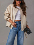 Zip Up Long Sleeve Jacket - Trendsi