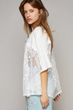 POL Round Neck Short Sleeve Lace Top - Trendsi
