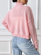 Bow Turtleneck Long Sleeve Sweater - Trendsi - Flyclothing LLC