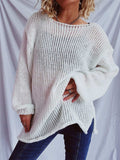 Boat Neck Dropped Shoulder Sweater - Trendsi - Flyclothing LLC