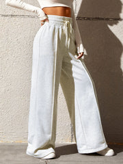 Honey Drawstring Elastic Waist Wide Leg Pants - Trendsi