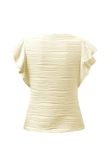 Textured Round Neck Cap Sleeve Top - Trendsi - Flyclothing LLC