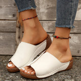 Open Toe Wedge Sandals - Trendsi - Flyclothing LLC