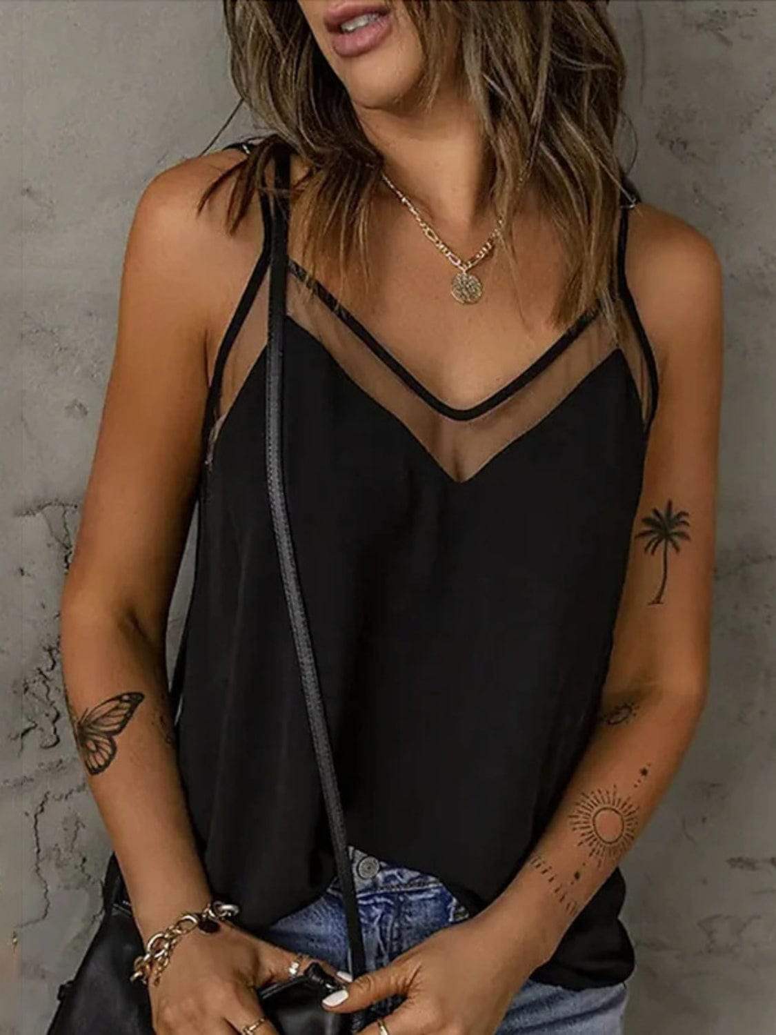 Full Size V-Neck Spaghetti Strap Cami - Trendsi - Flyclothing LLC