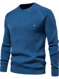 Texture Round Neck Long Sleeve Sweater - Trendsi