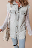 Pocketed Curved Hem Button Up Vest - Trendsi