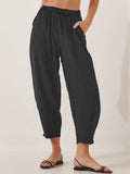 Full Size Drawstring Cropped Jogger Pants Plus Size - Trendsi - Flyclothing LLC