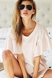 BiBi Thermal Knit with Ruffled Sleeve Top - Trendsi - Flyclothing LLC