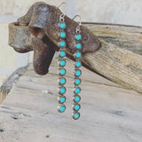 Artificial Turquoise Alloy Bar Earrings - Trendsi