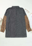 Leopard Button Up Drop Shoulder Jacket - Trendsi - Flyclothing LLC