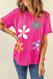 Flower Round Neck Short Sleeve T-Shirt - Trendsi