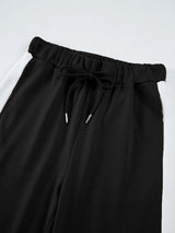 Contrast Trim Round Neck Top and Pants Set - Trendsi - Flyclothing LLC