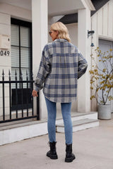 Casual Plaid Long Sleeve Shirt - Trendsi - Flyclothing LLC