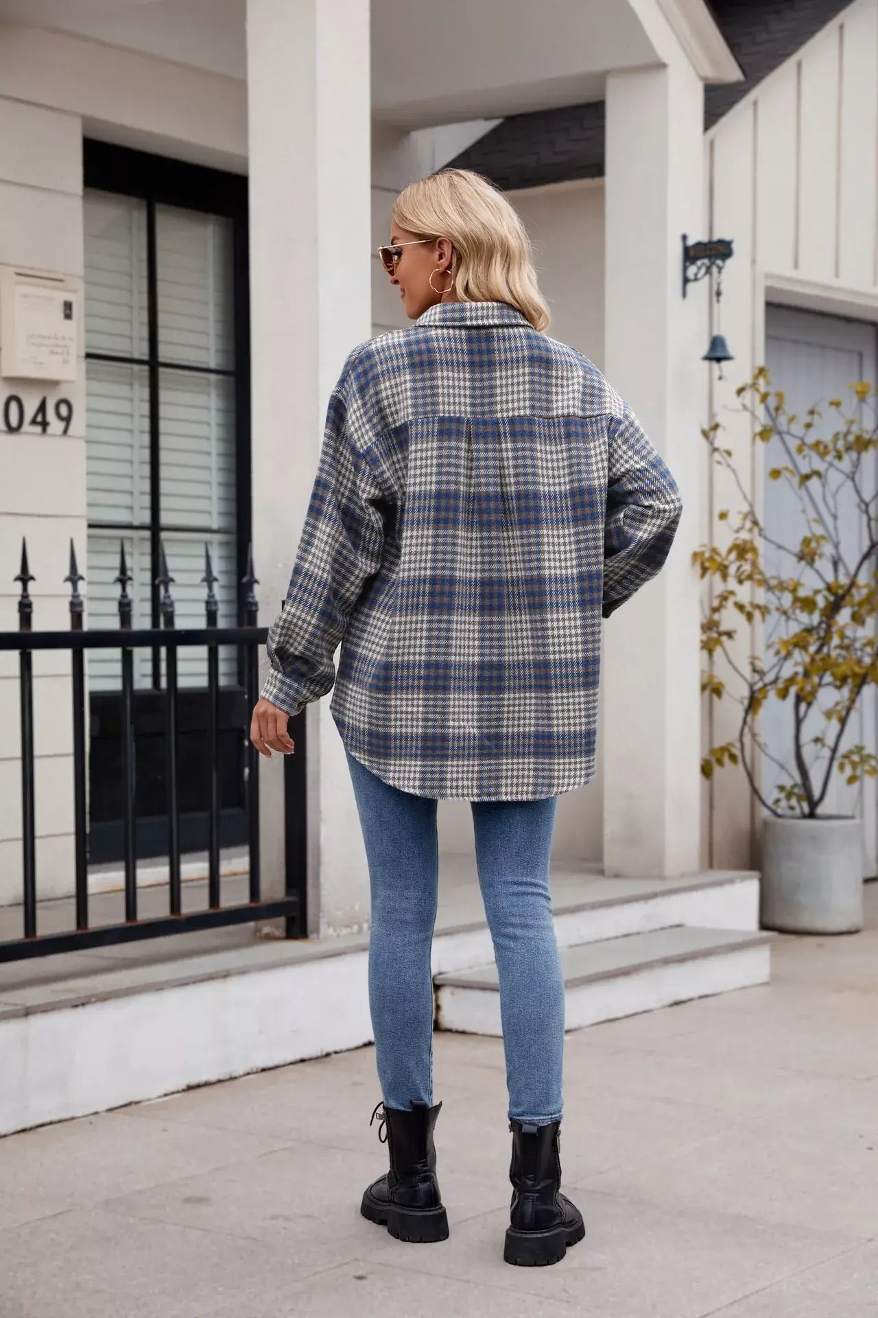 Casual Plaid Long Sleeve Shirt - Trendsi - Flyclothing LLC