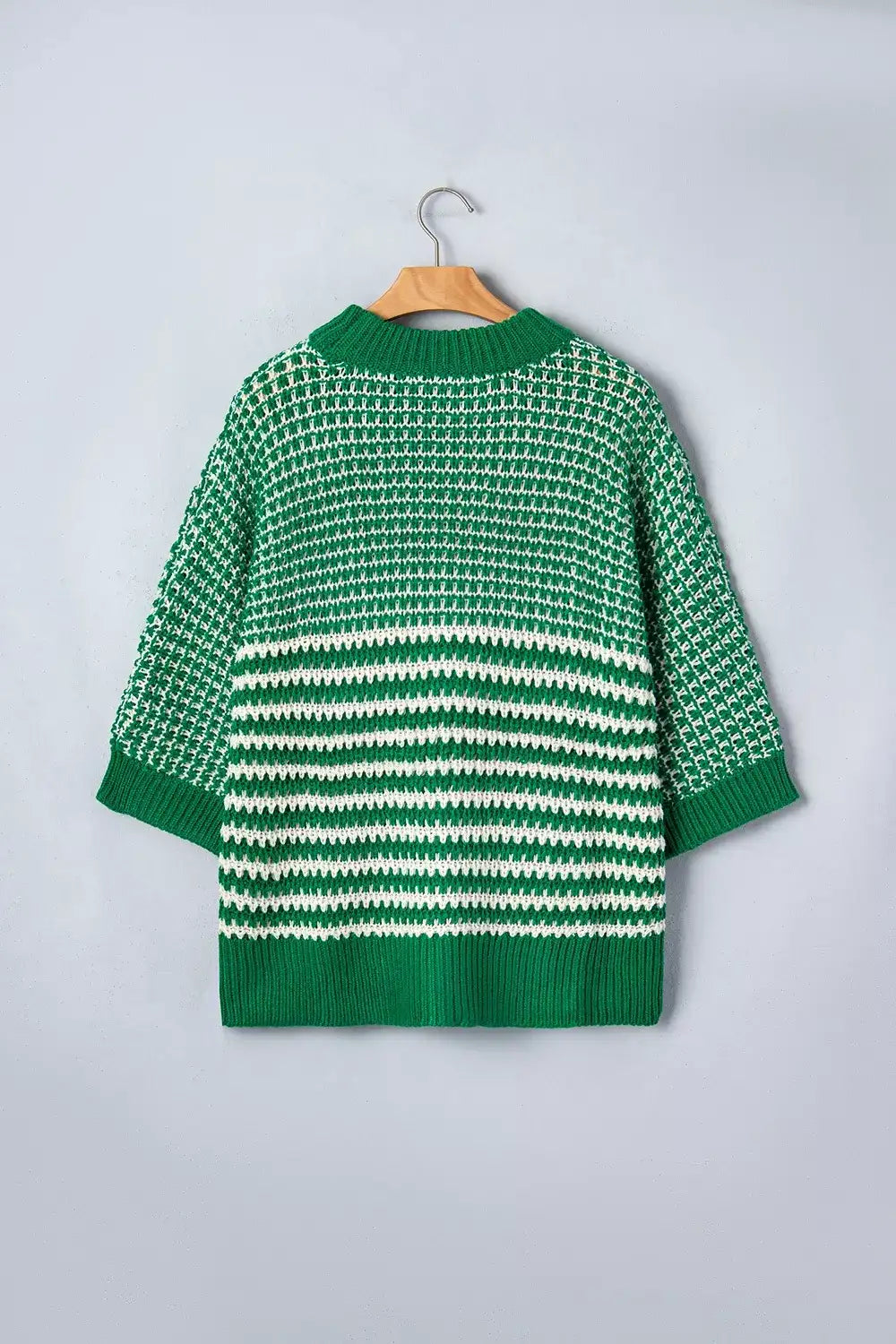 Striped Textured Knit Sweater - Trendsi - Flyclothing LLC