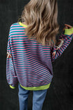 Striped Football Long Sleeve Sweatshirt - Trendsi - Flyclothing LLC