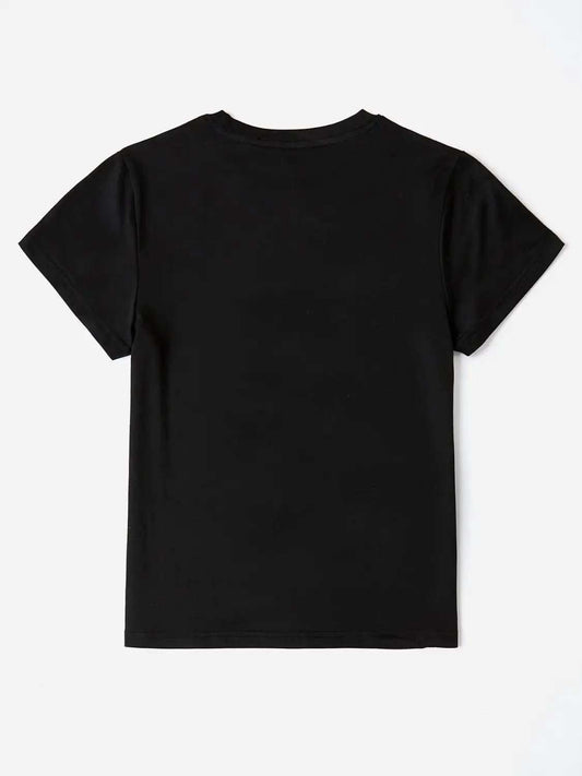 Letter Graphic Round Neck Short Sleeve T-Shirt - Trendsi - Flyclothing LLC